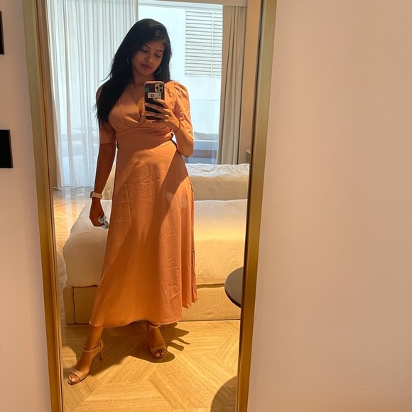 Shein V Neck puff sleeve A line dress - Picture 8 of 8